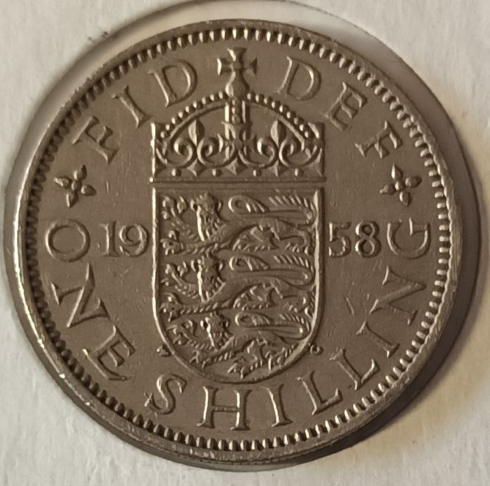 GREAT BRITAIN SHILLING ( ENGLISH ) 1958