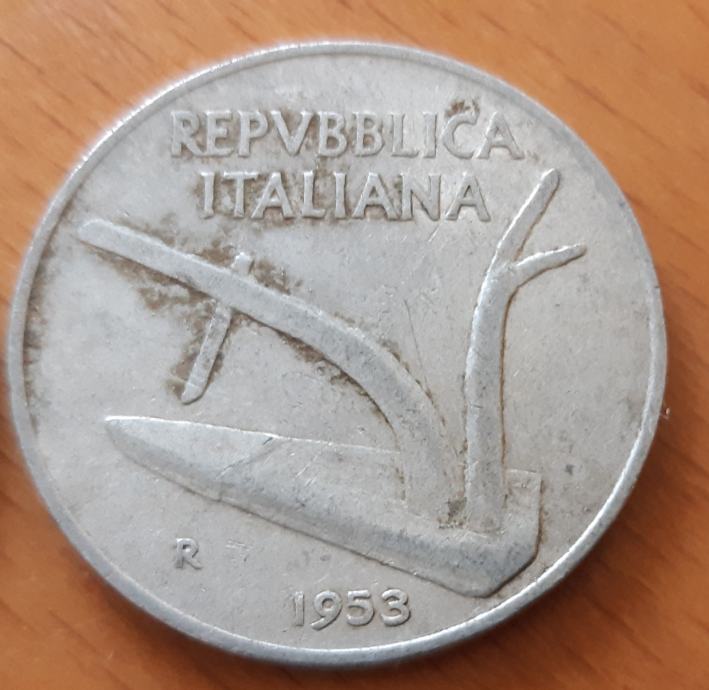 Italija 10 lire 1953