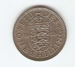 KOVANEC  ONE SHILLING 1955   Anglija