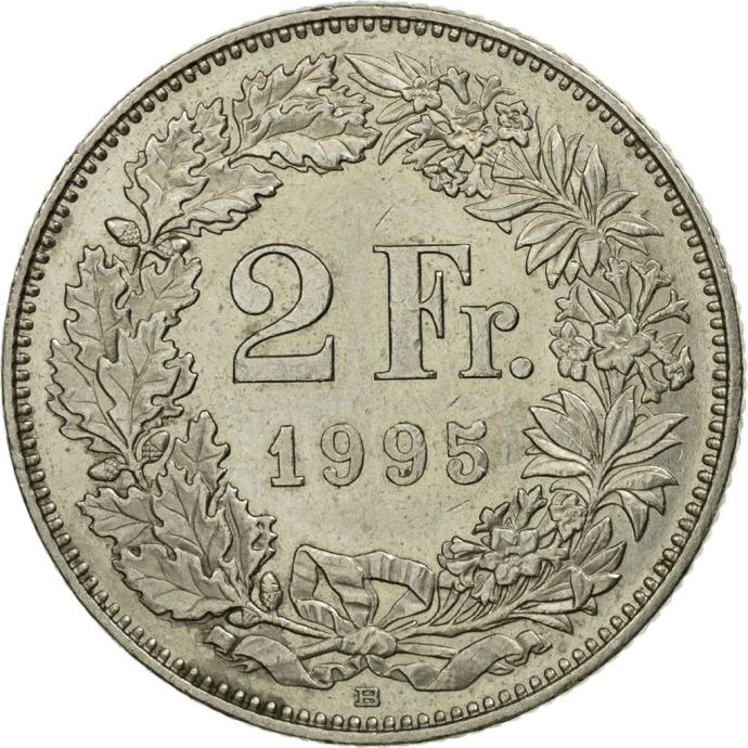 KOVANEC ŠVICA 2 FRANC 1995