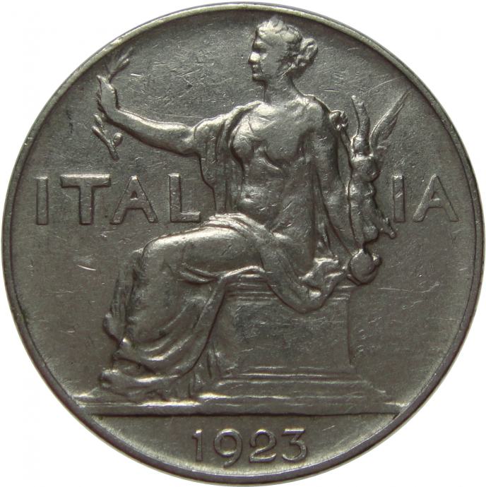 LaZooRo: Italija 1 Lira 1923 R XF rotacija 15° redkejši