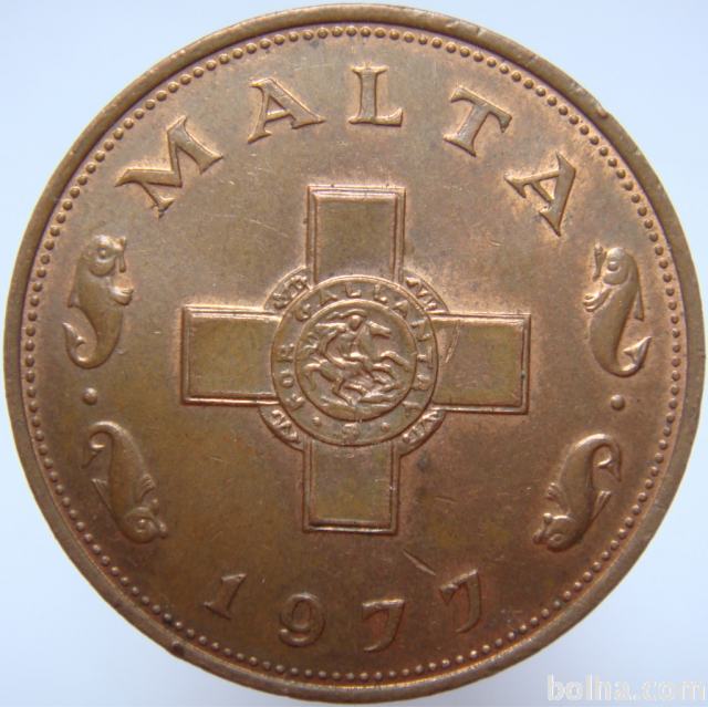 Malta 1 Cent 1977 XF/UNC b