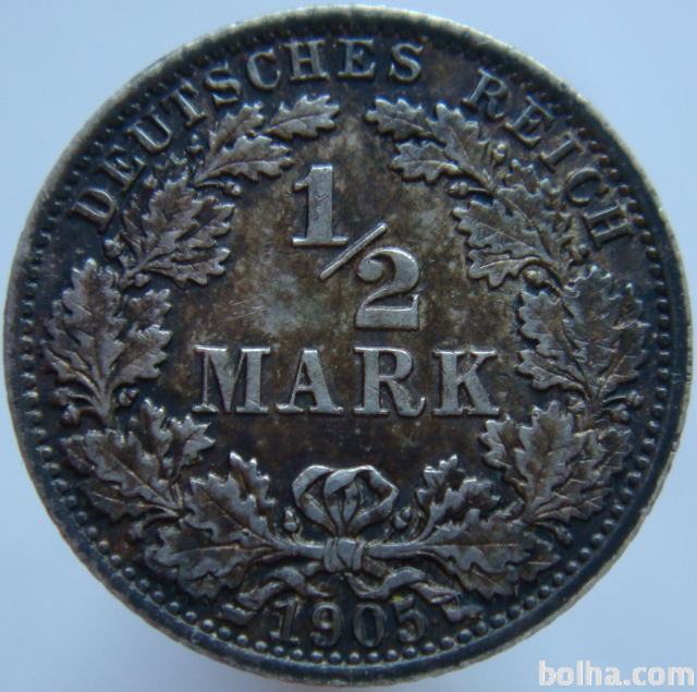 lazooro-nem-ija-1-2-mark-1905-a-xf-unc-srebro