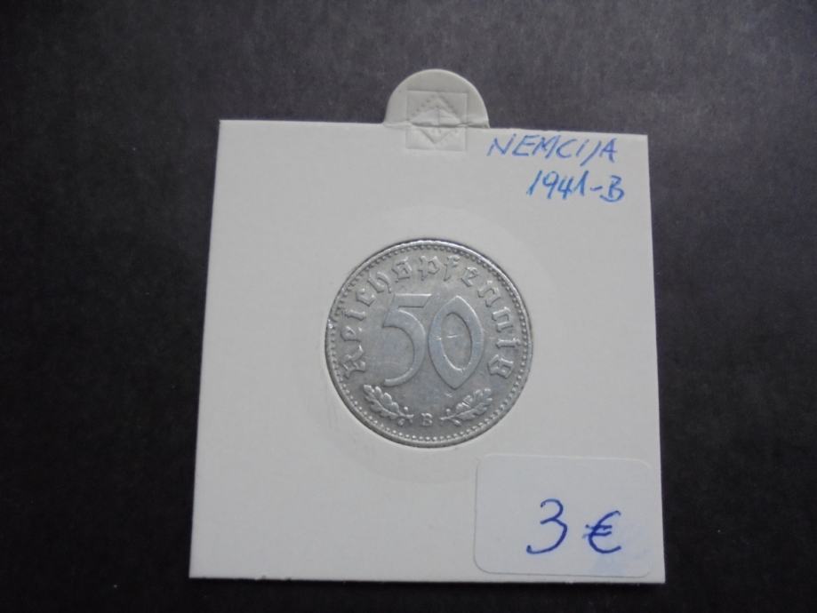 NEMČIJA 50 REICHSPFENNIG 1941 B