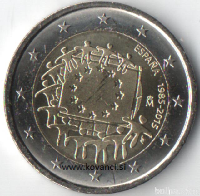 Španija 2€ 2015 zastava EU