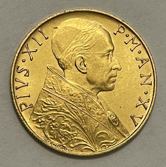 Zlatnik 100 Lire 1953. Vatikan – PIVS XII P M AN XV