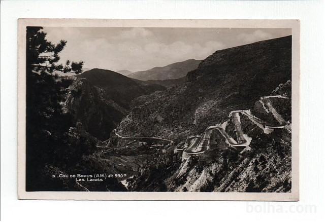 prelaz Braus, serpentine - razglednica / postcard