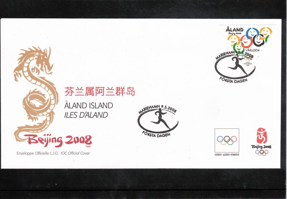 Aland 2008 Olimpijske igre Peking FDC