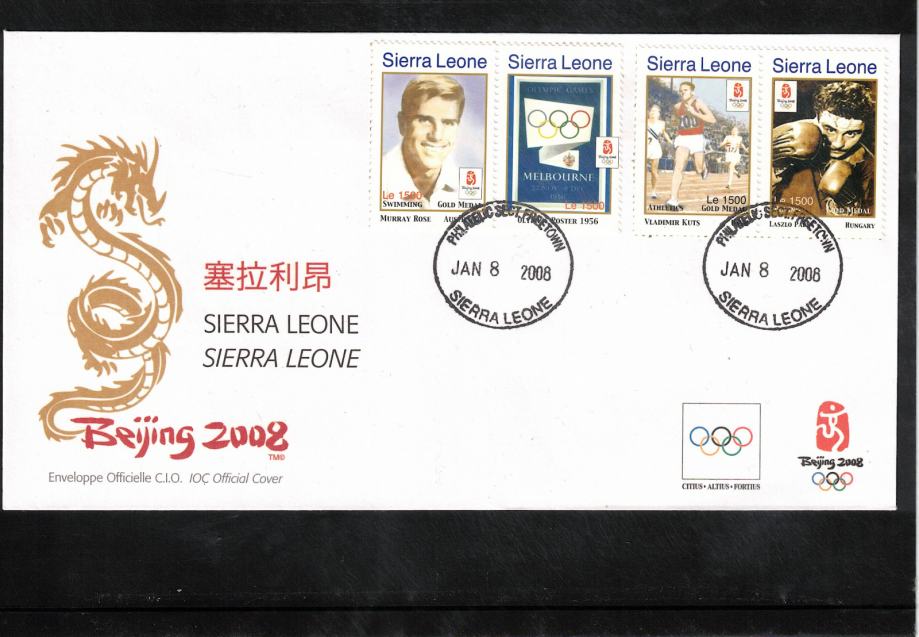 Sierra Leone 2008 Olimpijske igre Peking FDC