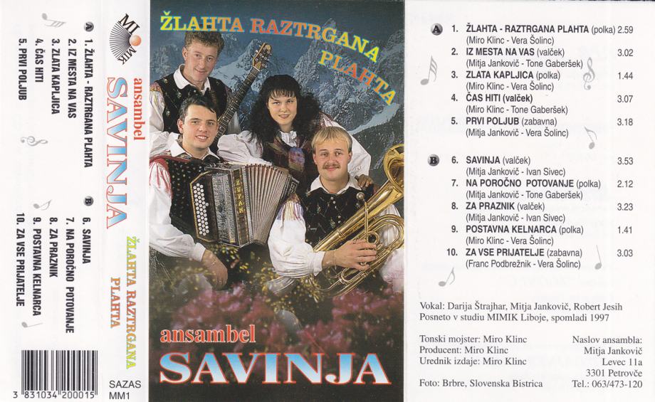 kaseta ANSAMBEL Savinja - Žlahta raztrgana plahta