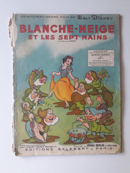 BLANCHE - NEIGE ET LES SEPT NAINS, WALT DISNEY,NOTNI ZAPIS