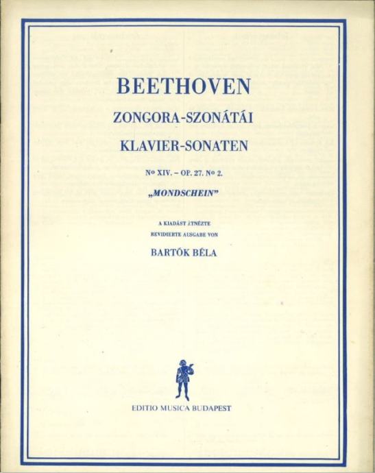 Note za klavir: BEETHOVEN ZONGORA - SZONATAI ("MONDSCHEIN")