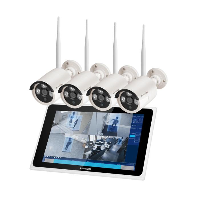 4x WIFI IR LED brezž videon kam + LCD mon 3Mpx 1536P IP66 C210