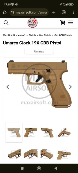 Umarex Glock 19x green gas blowback