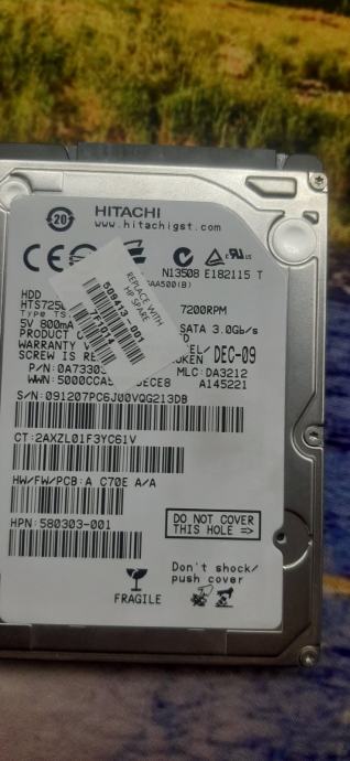 Hitachi HDD za prenosnik