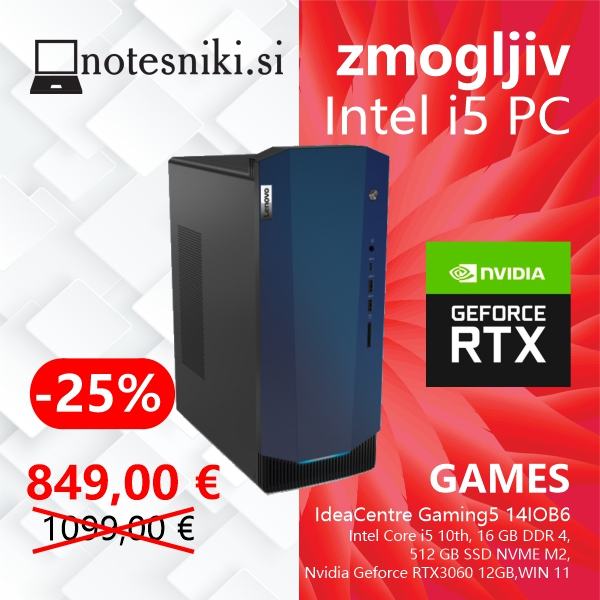 Lenovo IdeaCentre Gaming5 14IOB6 – tower – Core i5 10400F 2.9 GHz