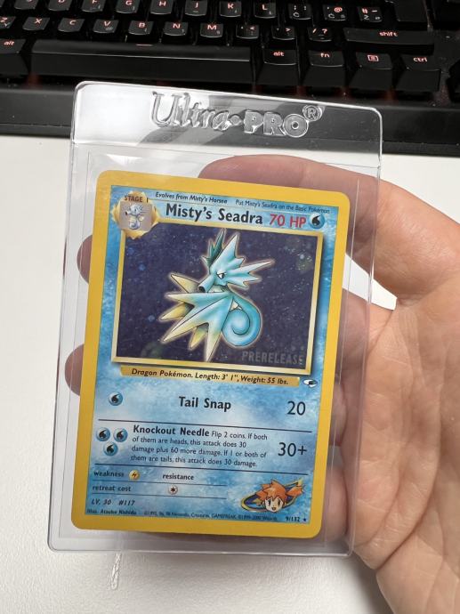 Pokemon Holo karta Gym Heroes Misty's Seadra Prerelease 1999-2000