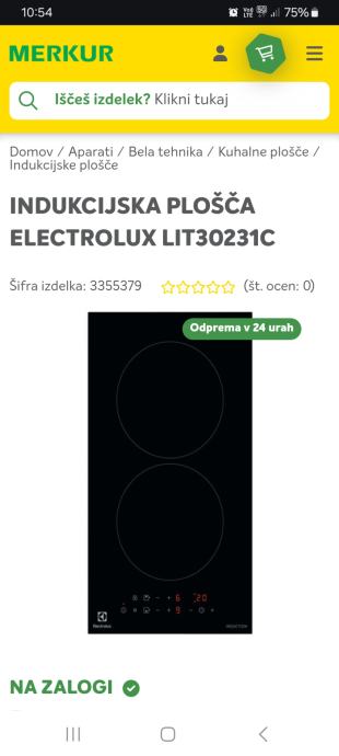 Indukcijska plošča Electrolux