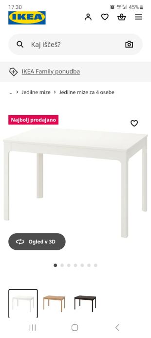 Miza raztegljiva IKEA 120x180