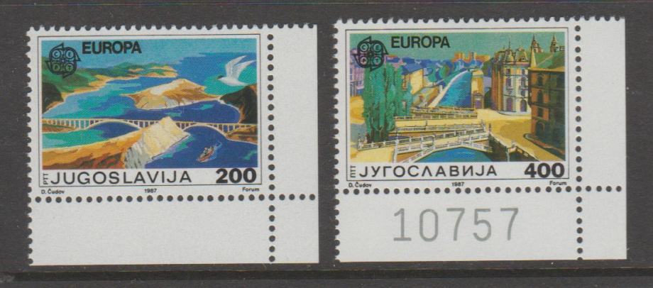 Jugoslavija leto 1987- EVROPA - CEPT znamke + FDC + bilten