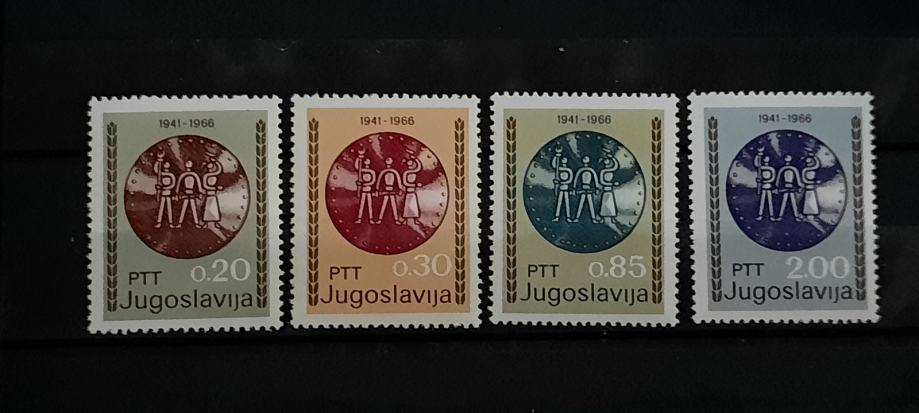 narodna revolucija - Jugoslavija 1966 - Mi 1179/1182 - čiste (Rafl01)