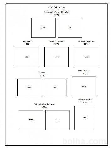 PDF datoteka za tiskanje vložnih listov JUGOSLAVIJA