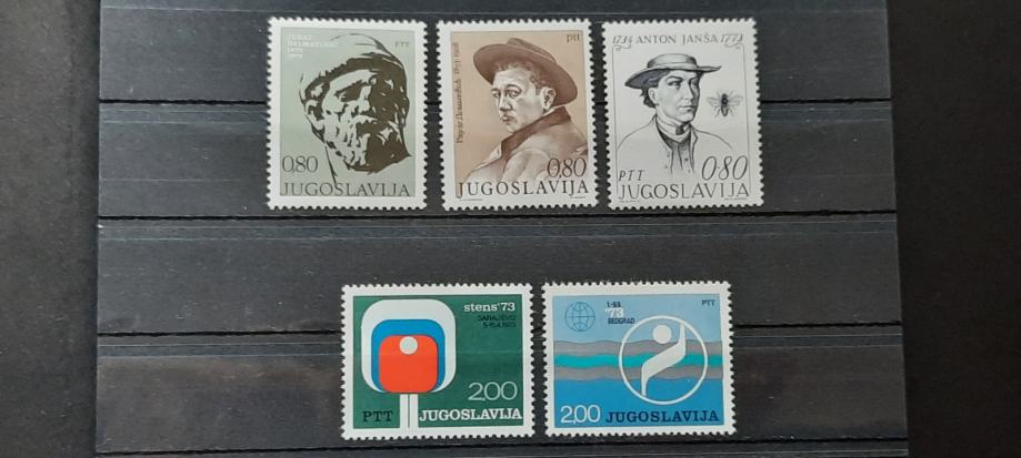 set (26) znamk Jugoslavija 1973 - čiste znamke (5 znamk) (Rafl01)