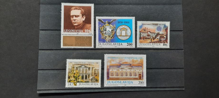 set (33) znamk Jugoslavija 1988 - čiste znamke (5 znamk) (Rafl01)