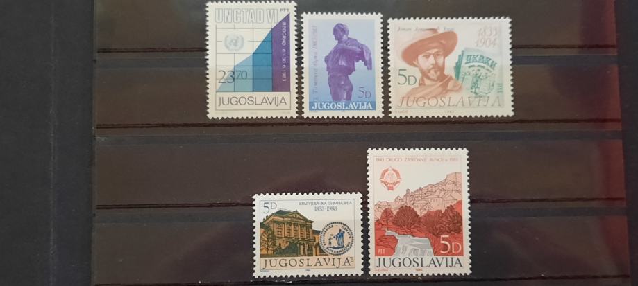 set (7) znamk Jugoslavija 1983 - čiste znamke (5 znamk) (Rafl01)