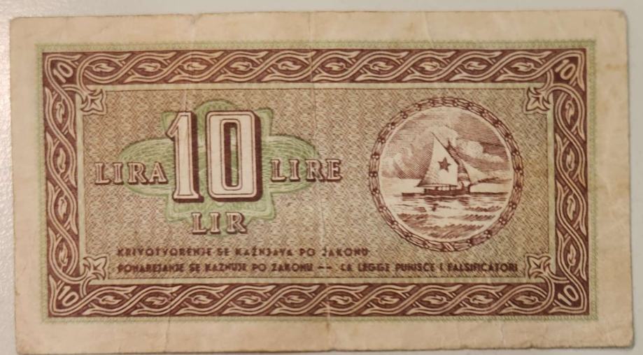 10 lir 1945 Jugoslavija