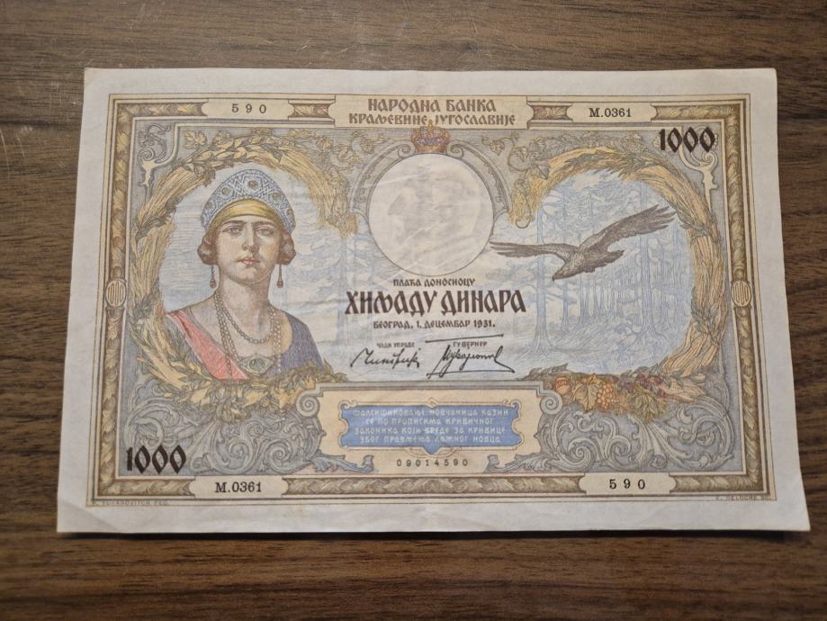 1000 dinarjev 1931