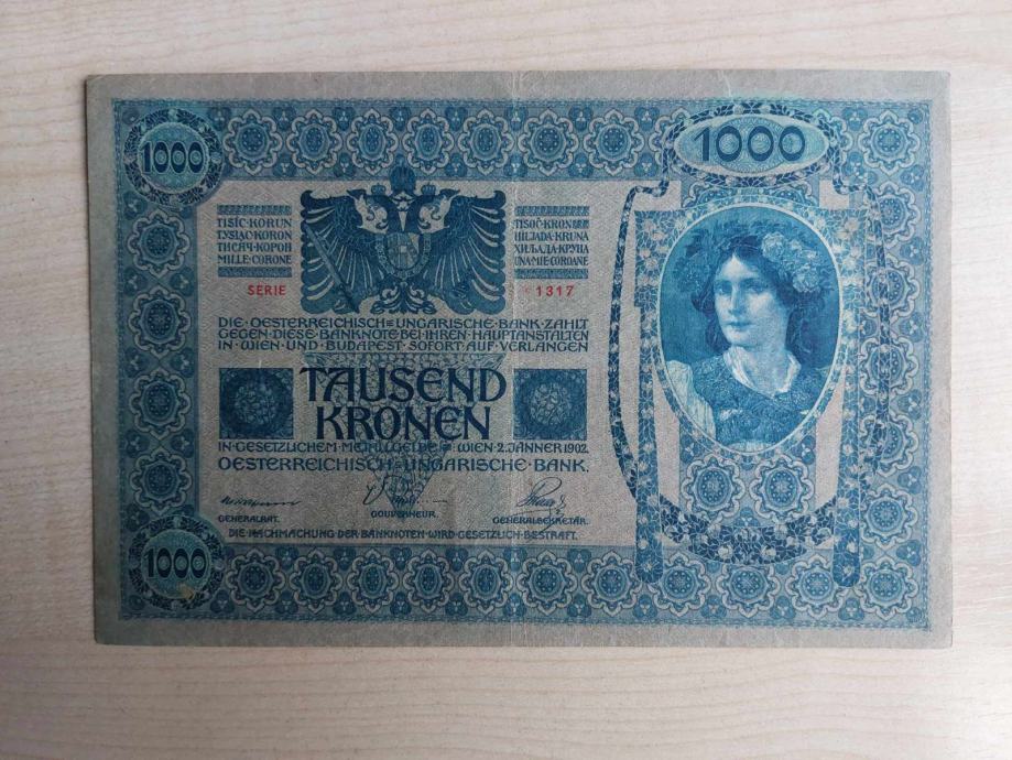 1000 KRON 1902 VF/XF