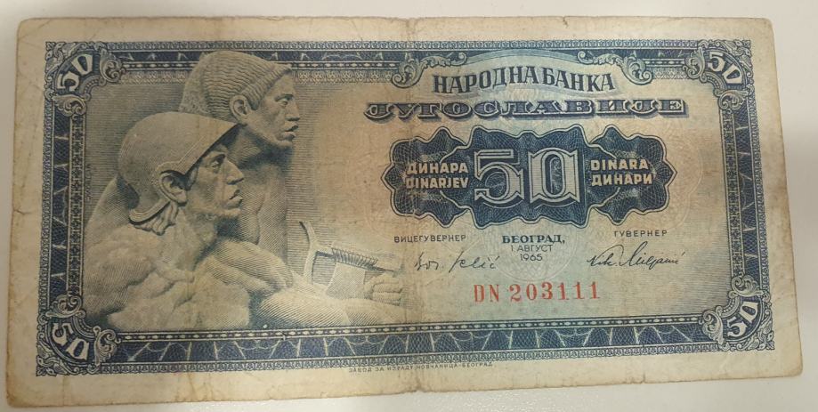 50 din 1965 SFRJ Jugoslavija