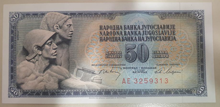 50 din 1968 SFRJ Jugoslavija UNC