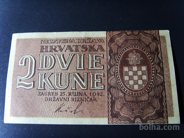 HRVAŠKA 2 KUNE (NDH) - 1942