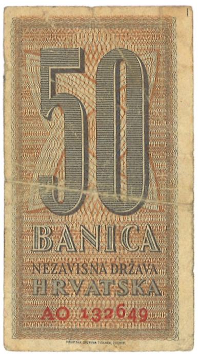 Hrvaška  50 banica (2 črki)  25.09.1942