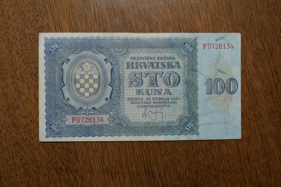 Hrvaška NDH, 100 kun, leto 1941