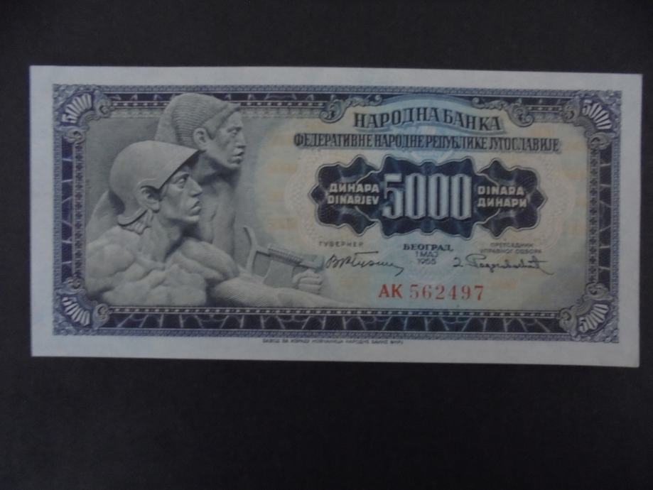 JUGOSLAVIJA 5000 dinara 1955 s št.2