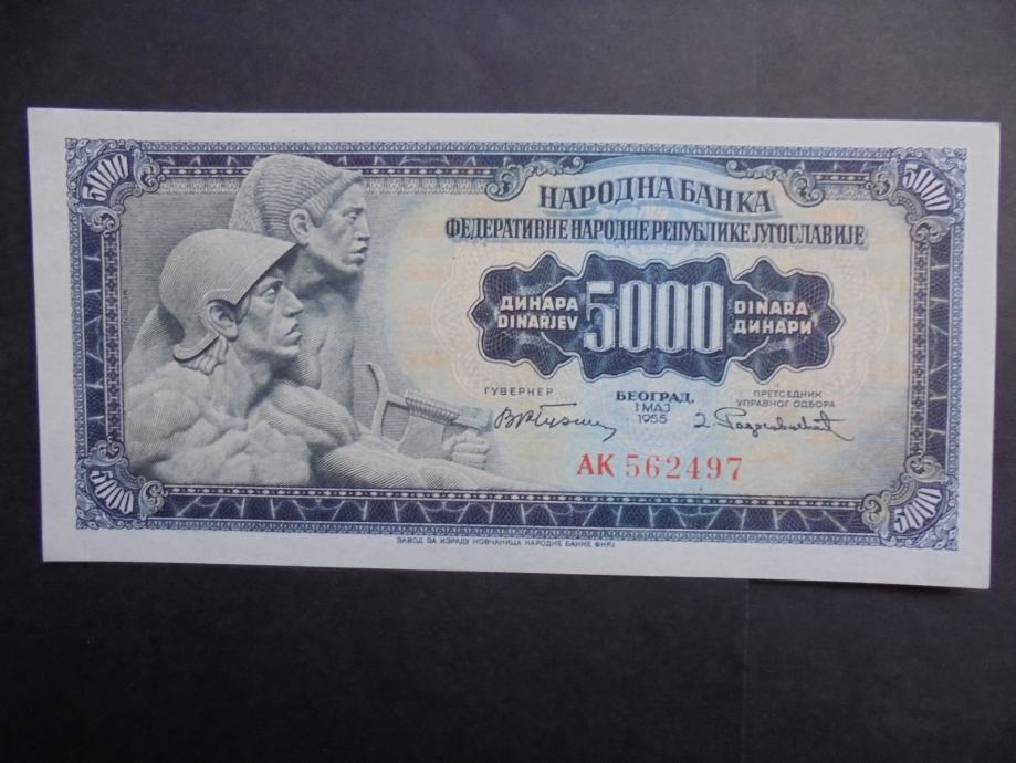 JUGOSLAVIJA 5000 dinara 1955 s št.2