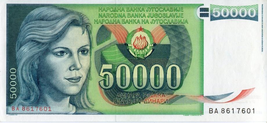 YU - bankovec 50000 din UNC