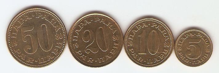 KOVANCI  5,10,20,50 para  1980  Jugoslavija