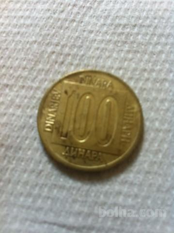 kovanec 100 dinara, Yugoslavija, 1989, naprodaj