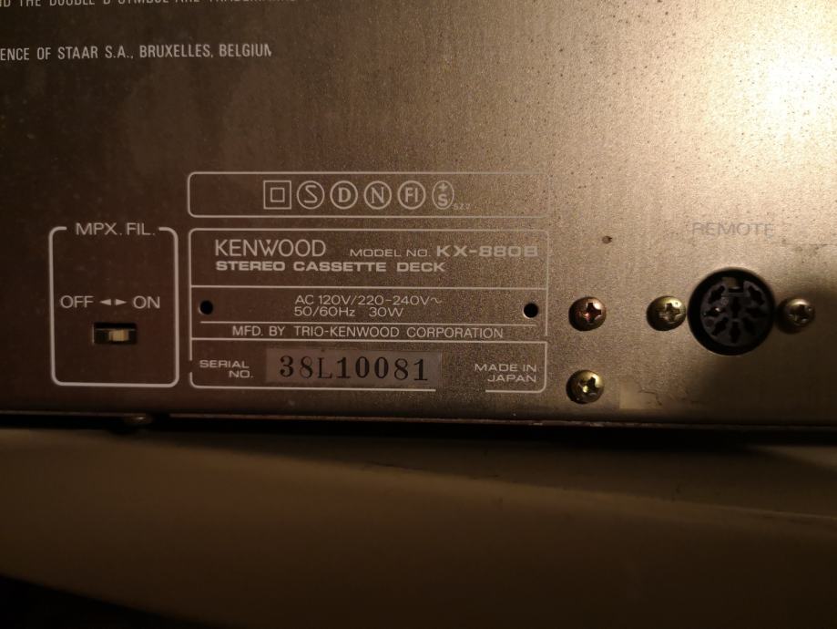 KENWOOD KX 880B KASETOFON