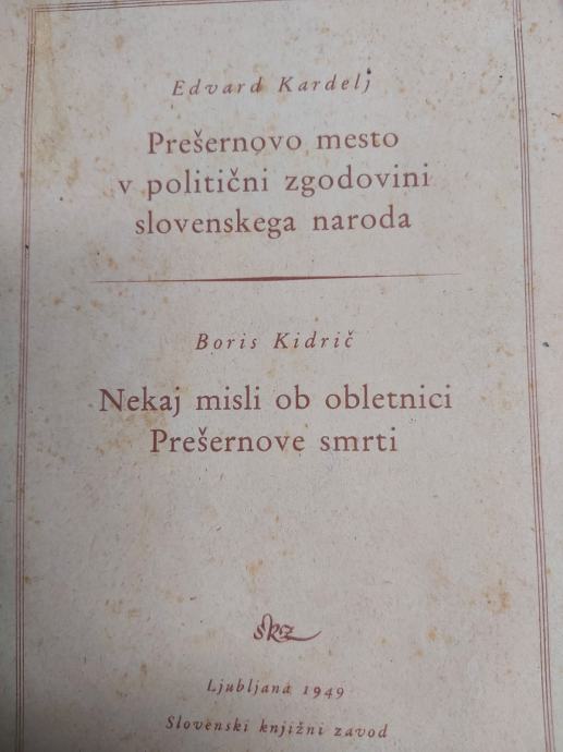 EDVARD KARDEL PREŠERNOVO MESTO V POLITIČNI ZGODOVINI SLOVENSKEGA NAROD