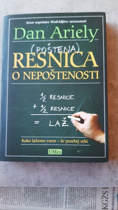 Knjiga Dan Ariely - Poštena resnica o nepoštenosti (SL, trda vezava)