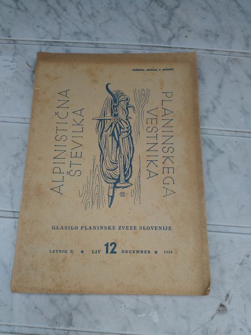 ALPINISTICNA STEVILKA  PLANINSKEGA VESTNIKA 1954