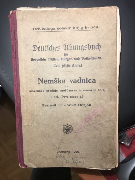 Nemško stara knjiga slovenska vadnica iz 1926 starina