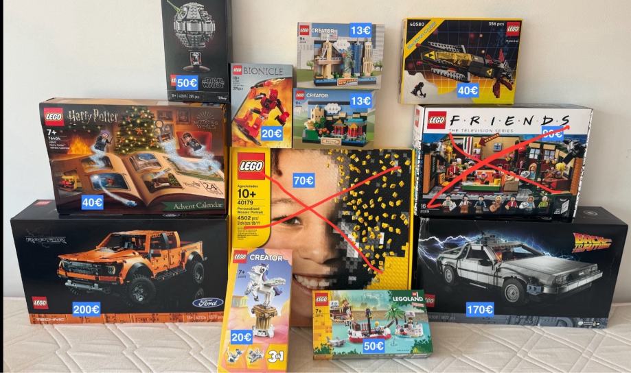 Več Lego setov, revij, Lego flaška Star Wars, Harry Potter, DC,marvel