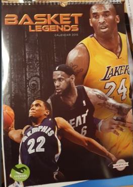 KOLEDARJA NBA LEGENDS 2014 IN 2015 THROWBACK (MEMORABILIA)