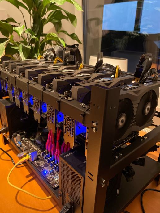 Mining rig Nvidia 8x2060 Zotac 260mhs / 640w poraba